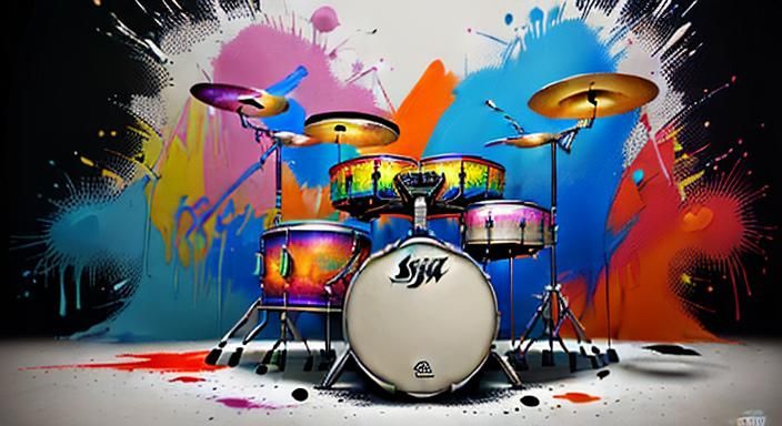 Colorful Graffiti Art with Oil and Acrylic Textures