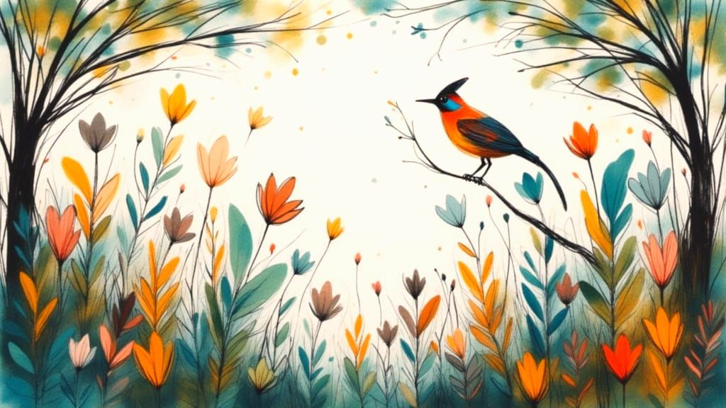 Origami Currency Garden with Metallic Foil Trees