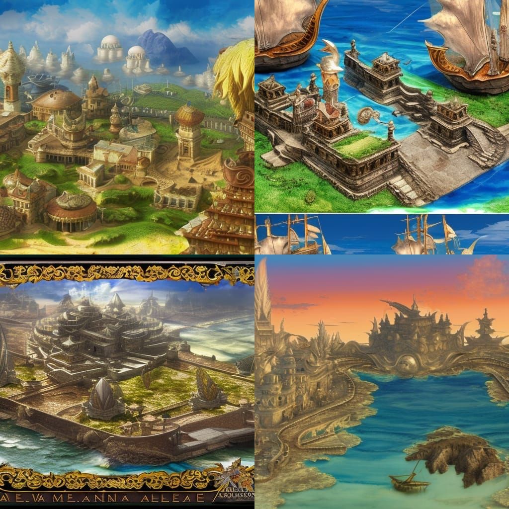 Mediterranean Landscape Diorama in Final Fantasy Style