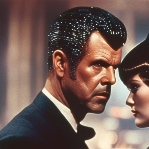 Blade Runner Film Still in Noir Style