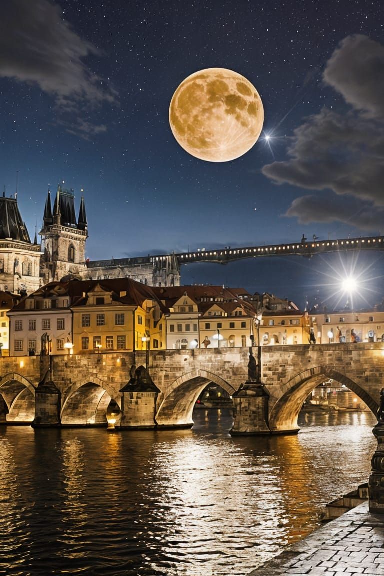 A very beautiful night in Prague in the Czech Republic