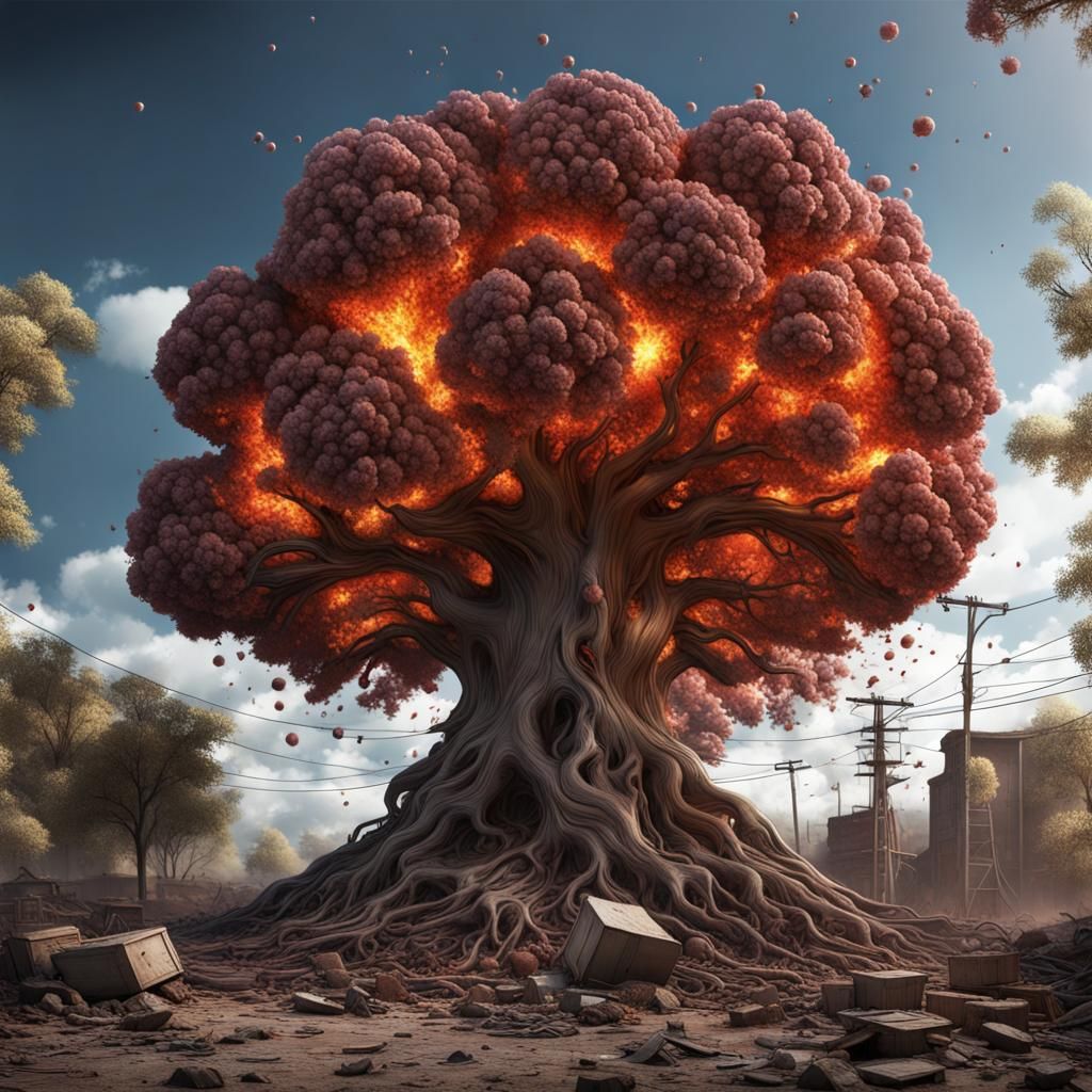 Humans make destructions, but nature still find a way to beauty...