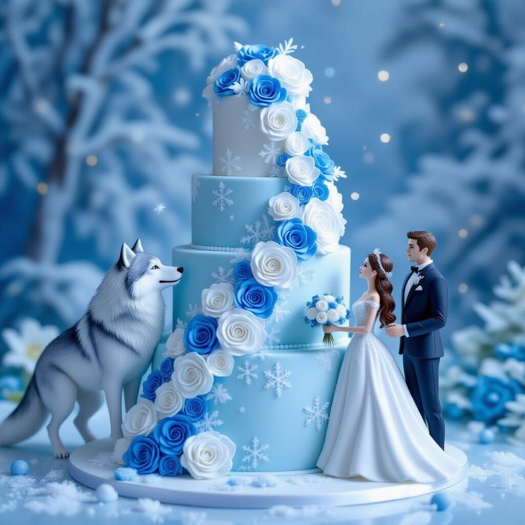 Fairytale Cake with Wolf-Human Transformation Scene