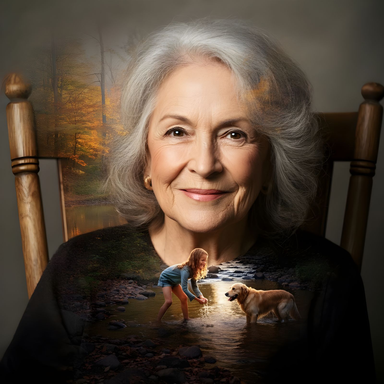 Timeless Autumn Portrait in Double Exposure