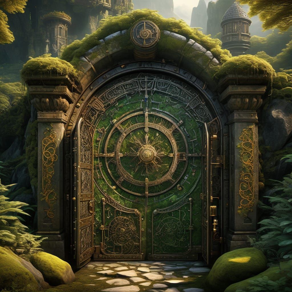 Mechanical Vault Door to a Grand Fantasy Mansion