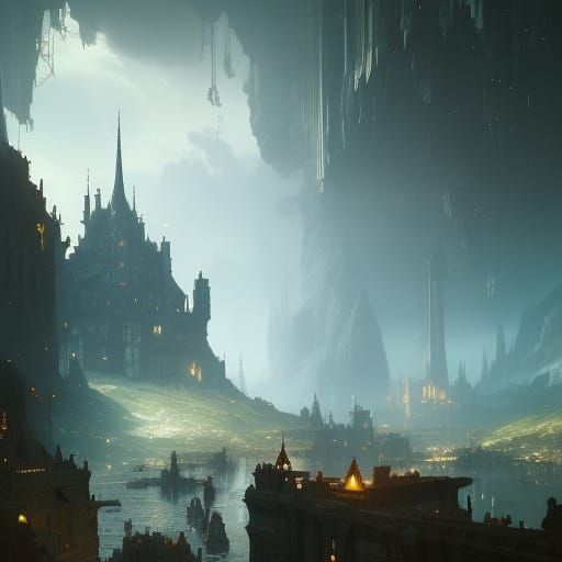Dark Fantasy World Concept Art in 8K Resolution