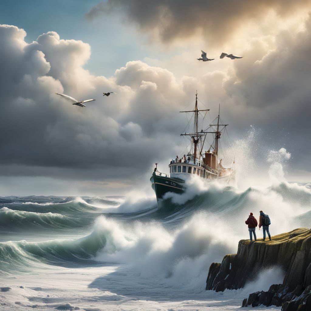 Winter Wonderland Scene with Colossal Friends and Festive Ch...