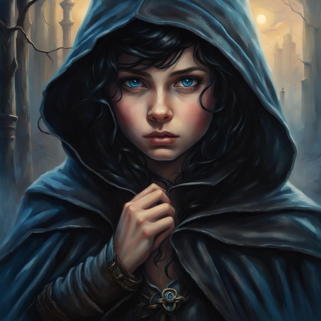 Ethereal Halfling Thief in the Night, Fantasy Art