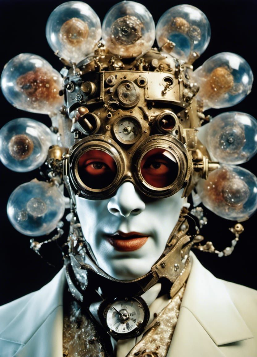 PeeWee Herman with a lightbulb headdress