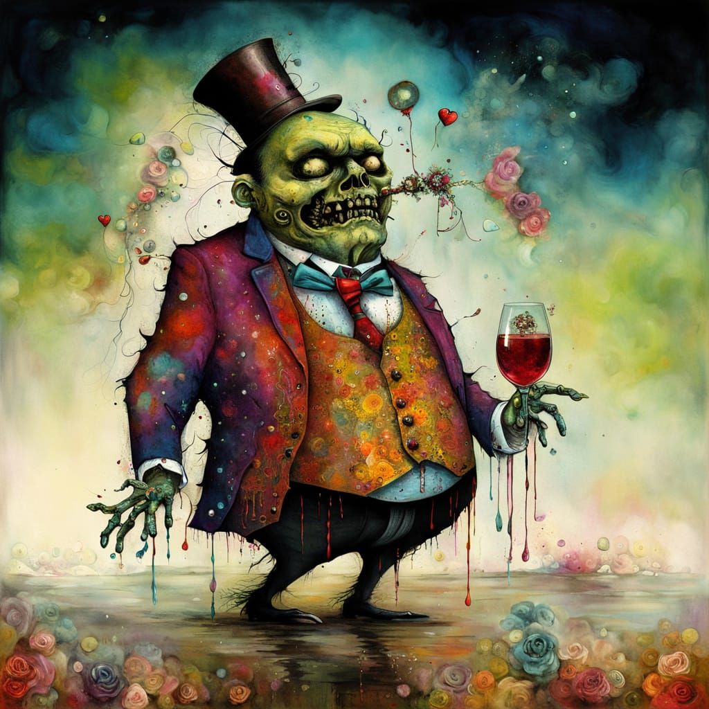 Whimsical Zombie Dressed for Prom Night