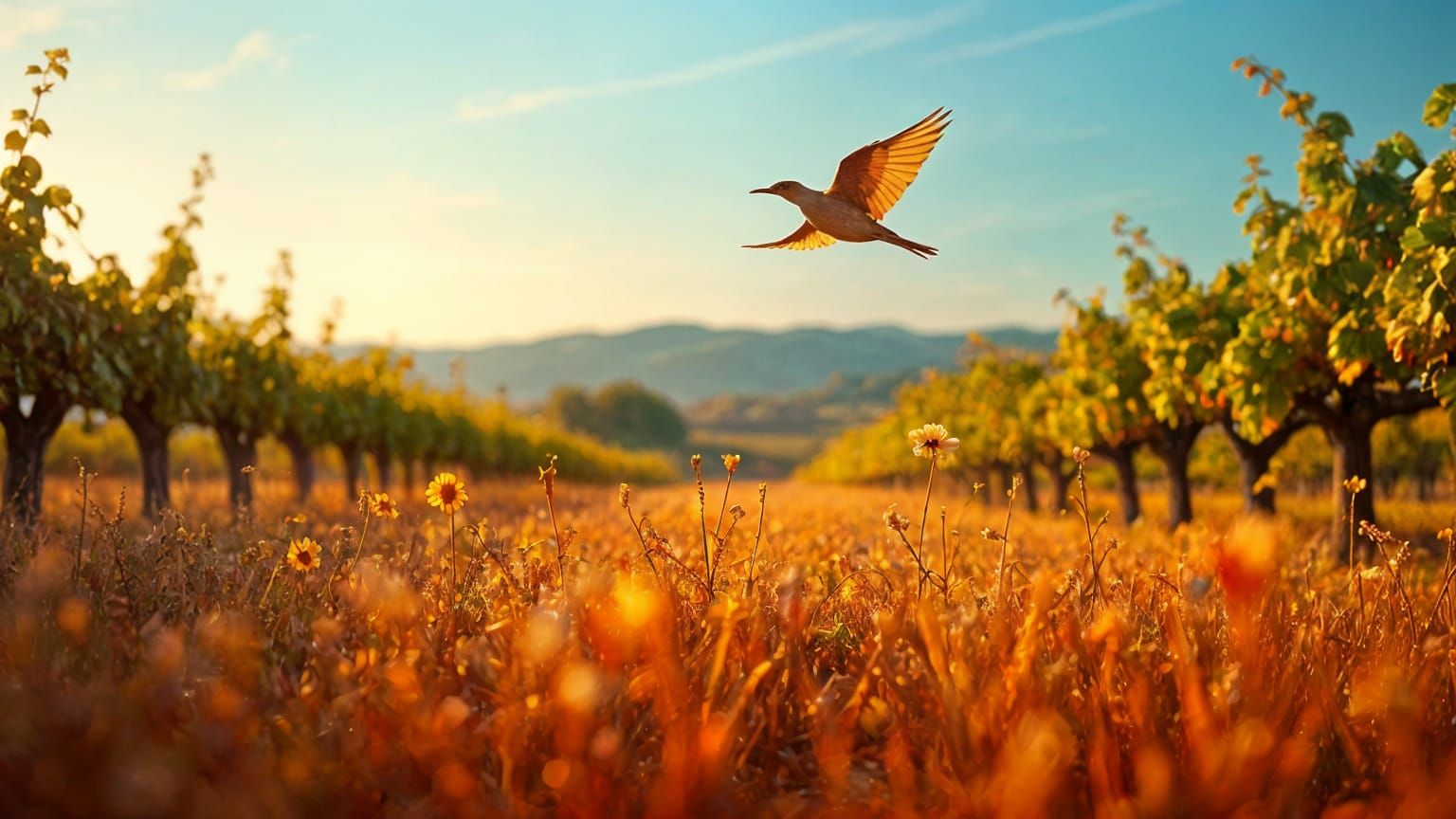 September Bird Migration in Papercraft Style