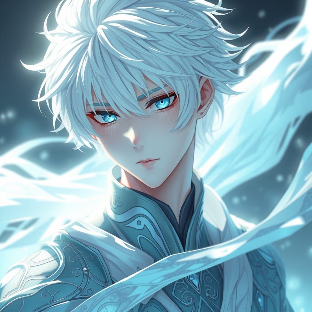 Ethereal Anime Warrior in Vibrant Attire