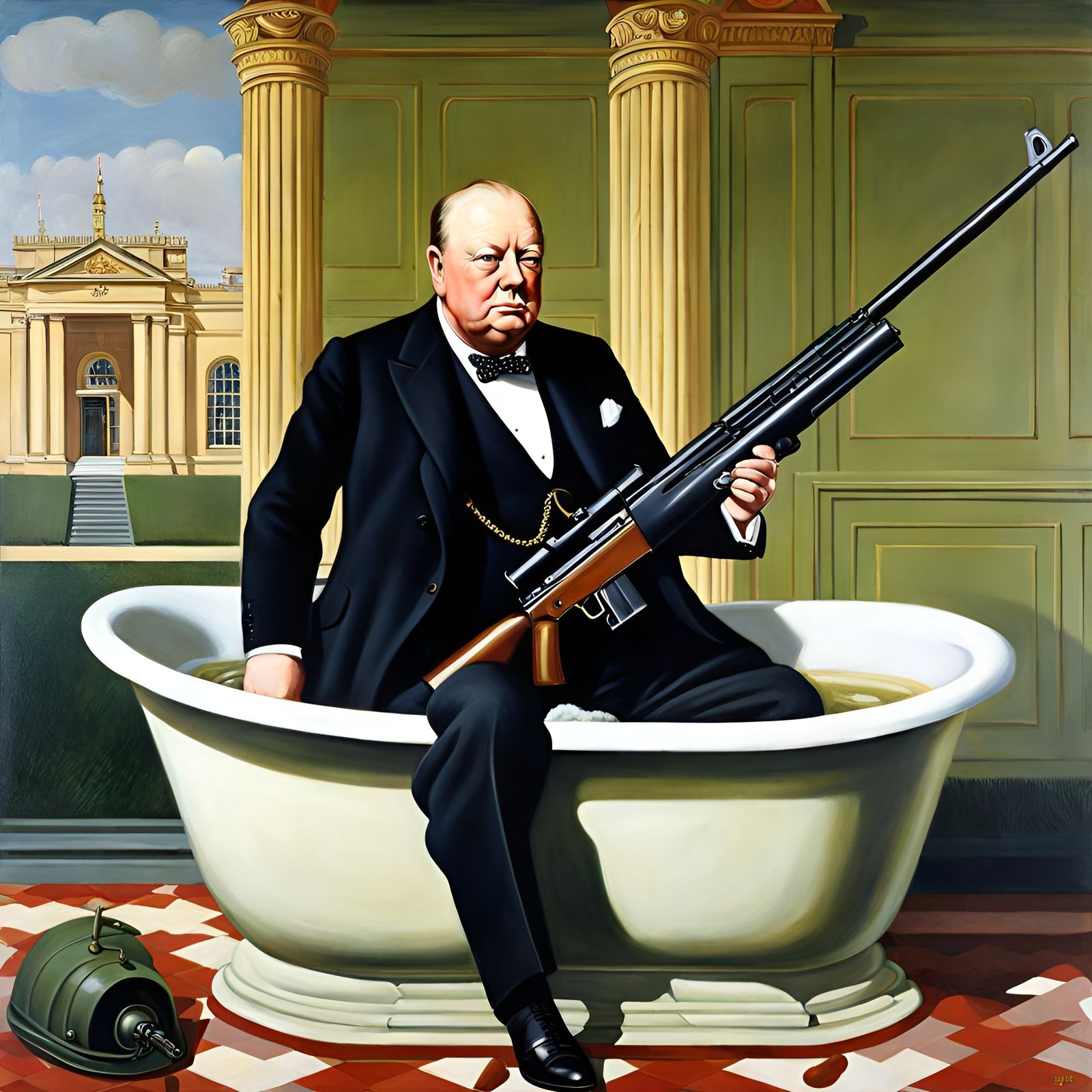 Sir Winston Churchill in the Bath #1