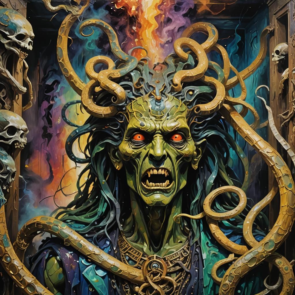 Eerie Witch De-escalation: An Abstract Expressionist Close-U...