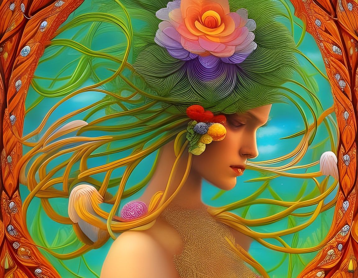 Winged Figure in Sunset, Dynamic Digital Art