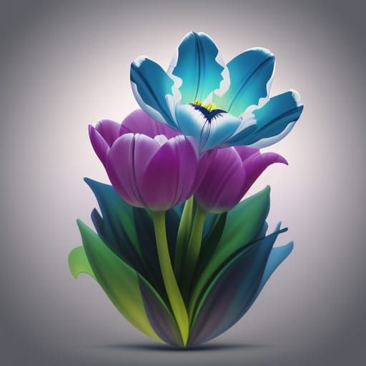 Ethereal Fractal Fusion of Ghost and Tulip