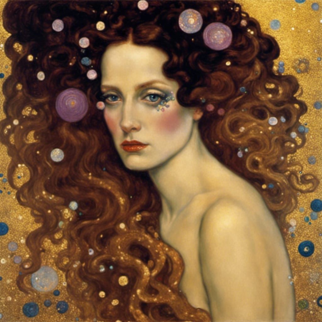 Medusa Portrait in Art Nouveau Style