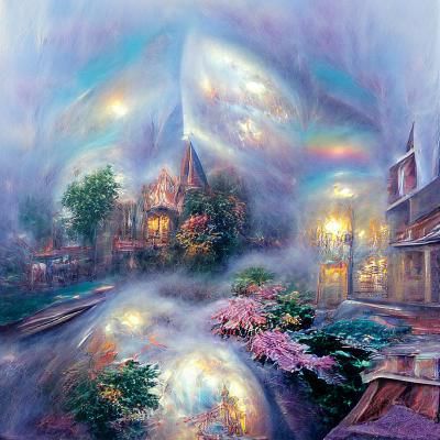 Ethereal Psychic in a Thomas Kinkade Style