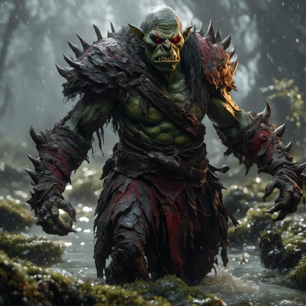 Female Orc Lord of the Rings in Hyperreal Style