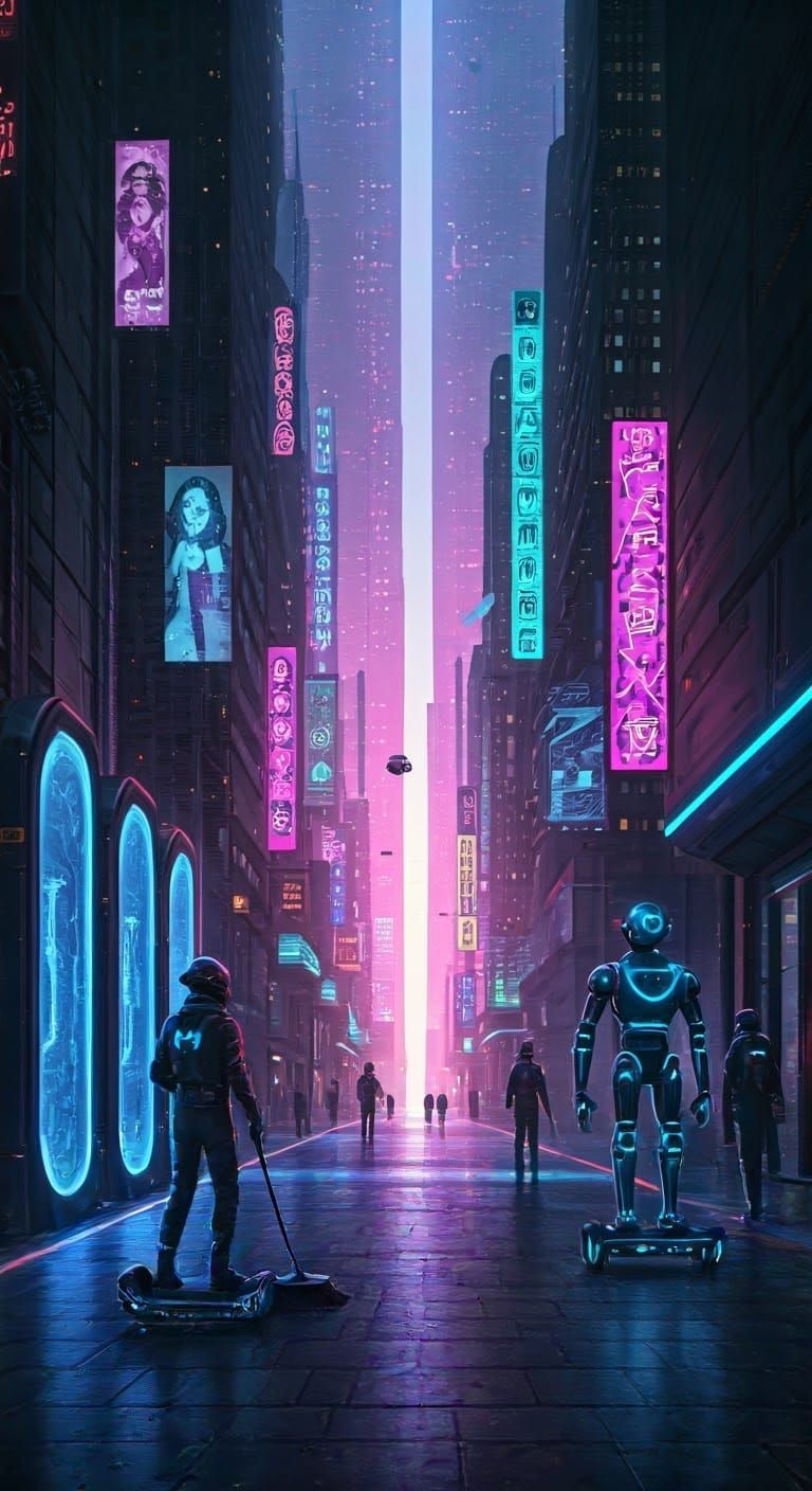 Neon Metropolis in Cyberpunk Style