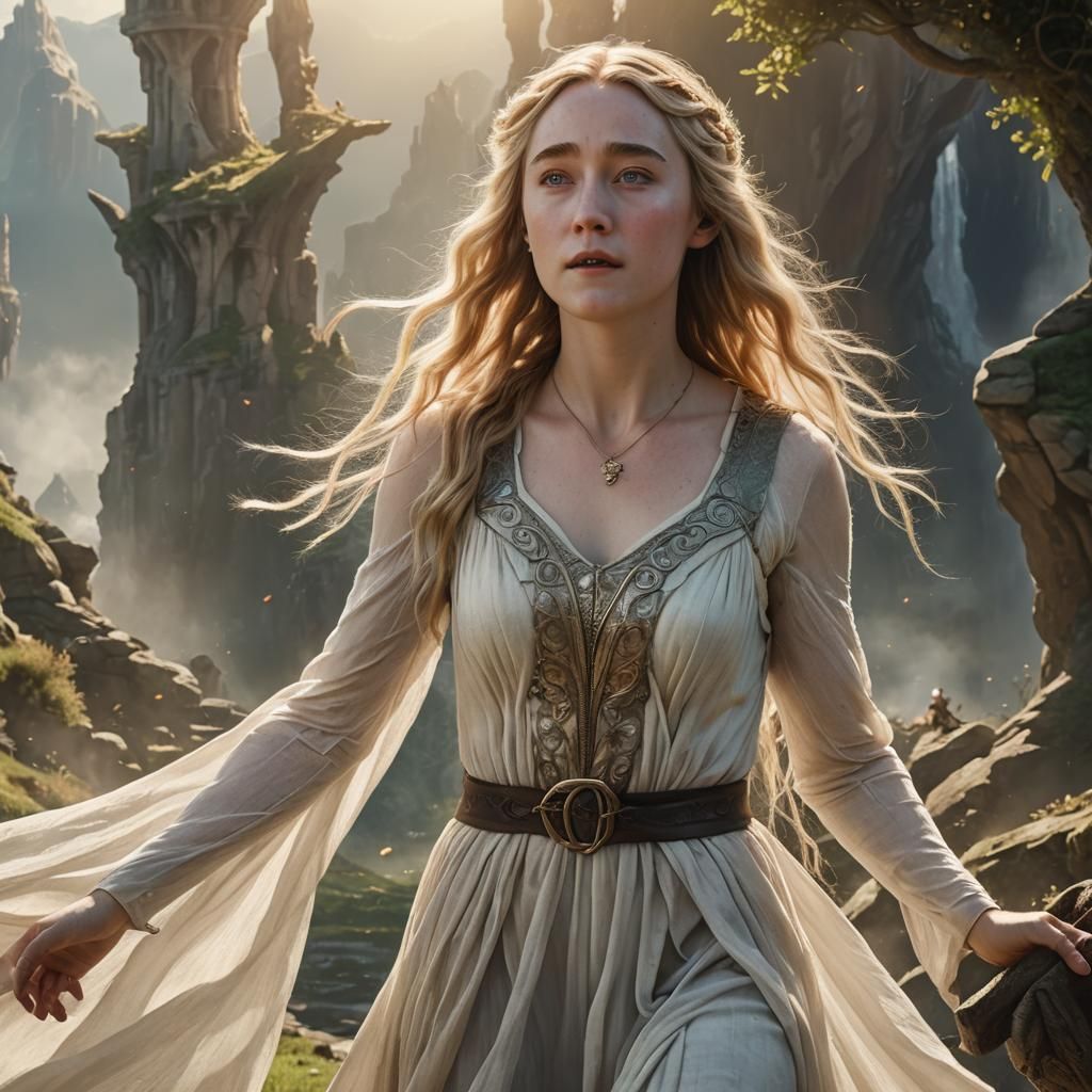 Saoirse Ronan as an Elf in Digital Painting