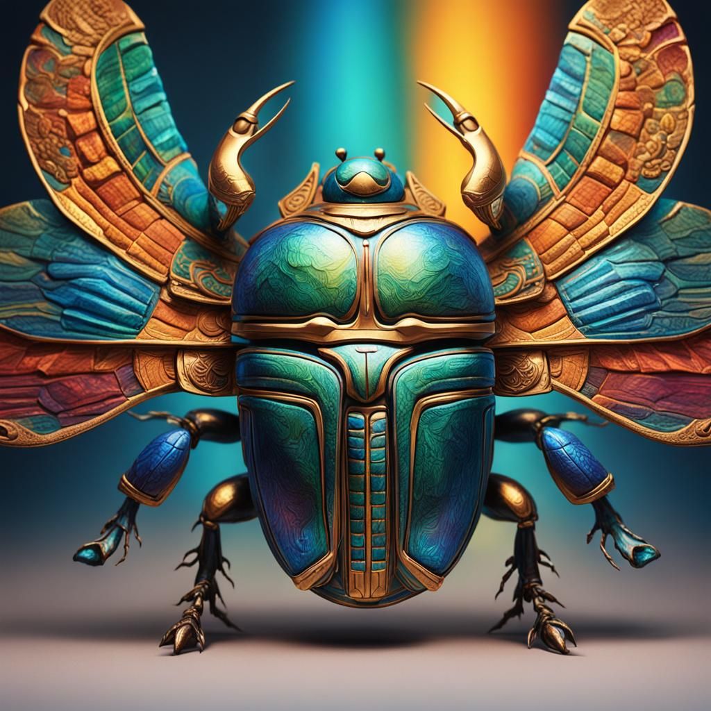 Hyperrealistic Egyptian Scarab Concept Art