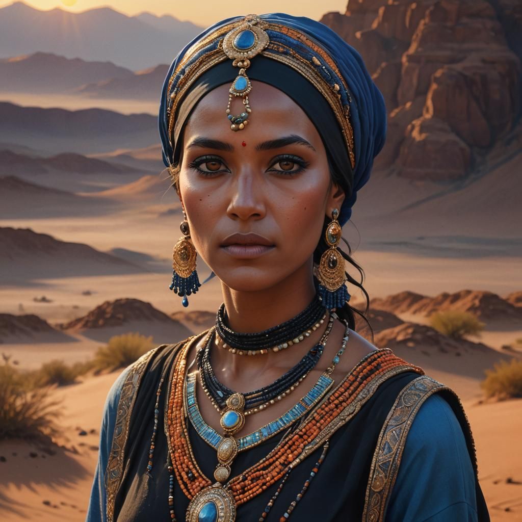 Berber Woman Portrait in Hyperrealistic Style