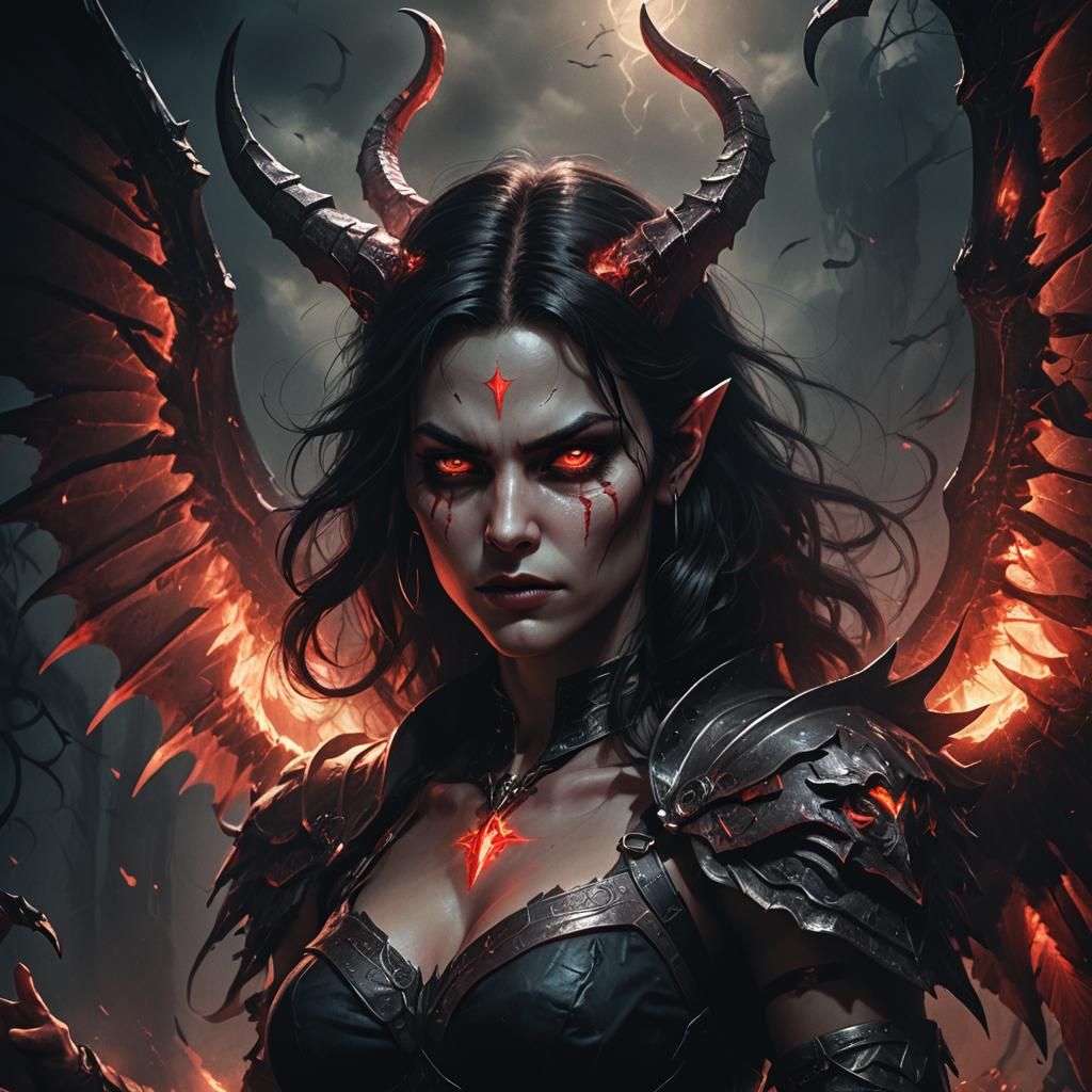 Lilith Diablo 4 Dark Fantasy Portrait
