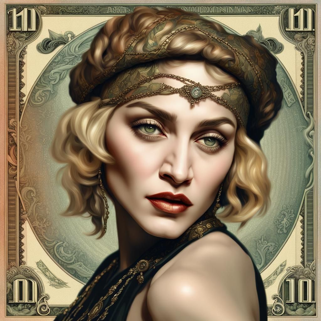 Madonna as Material Girl, Art Nouveau Portrait