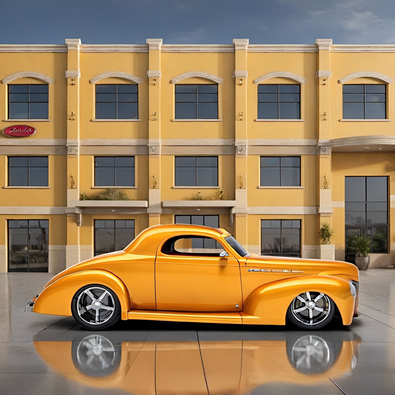 An illustration of a 1940 Ford Coupe