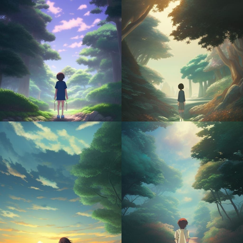 Anime Key Visual in Studio Ghibli Style