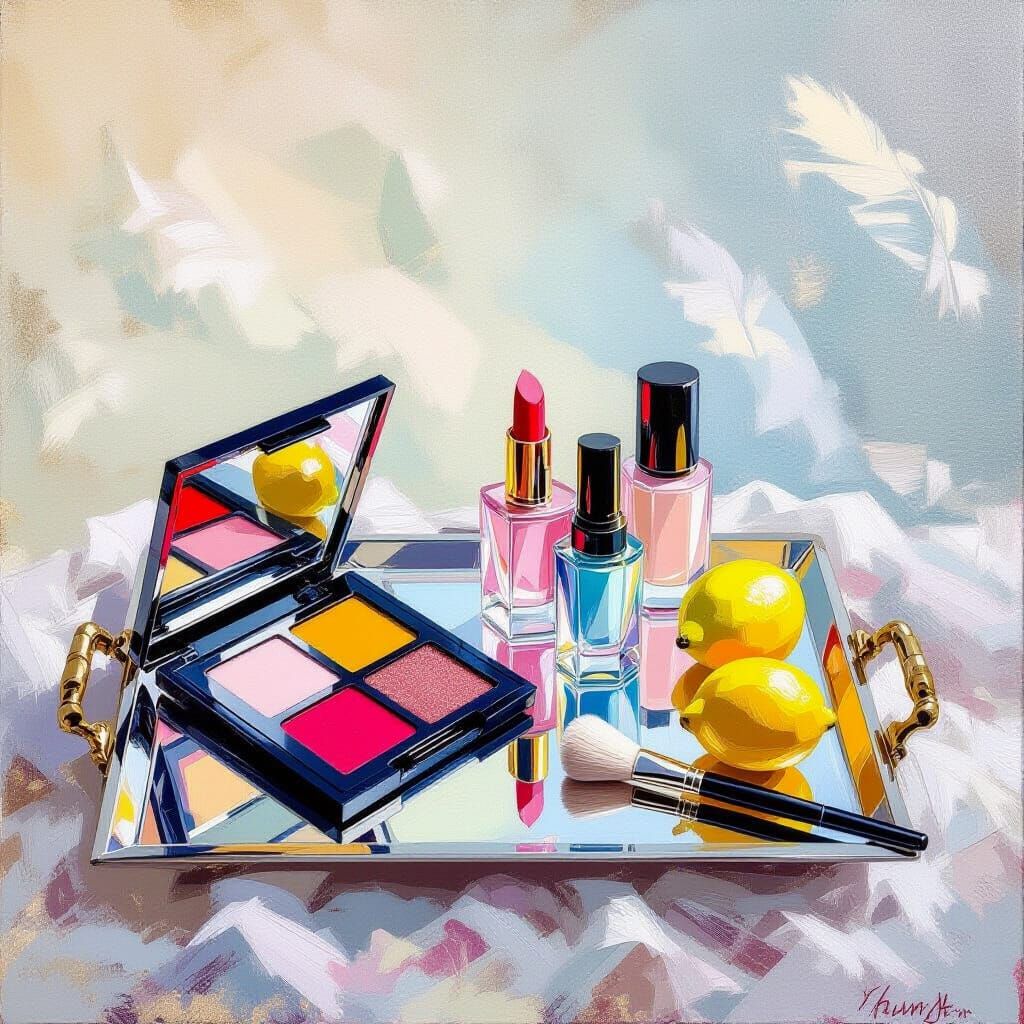 Makeup on a Tray: Impressionist Rococo Painting