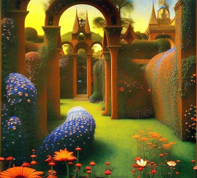 Sunrise Garden: Wildflowers and Gothic Architecture in Art N...