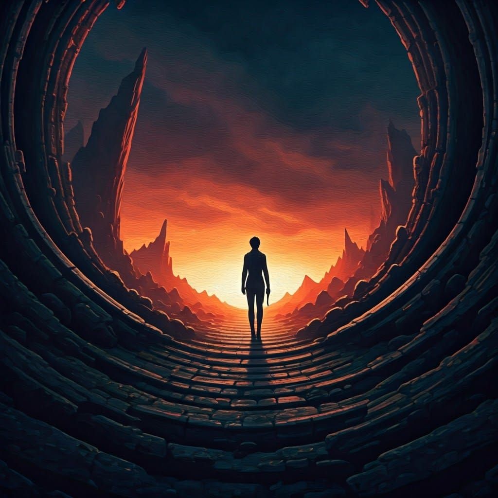 Ethereal Fantasy Scene in Glazed Oil Colors