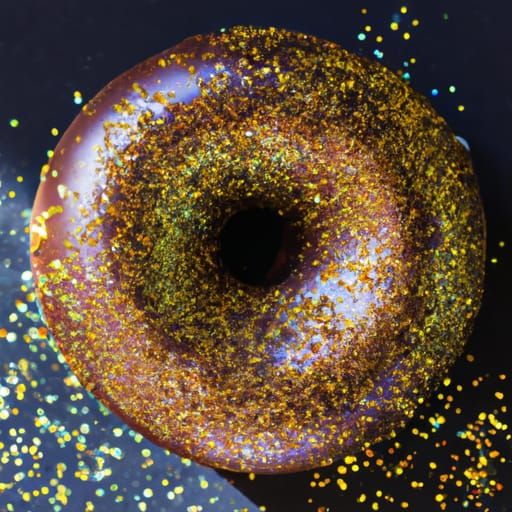 Chocolate Donut with Gold Dust Glaze