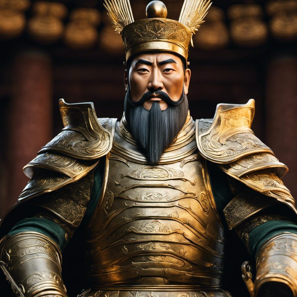 Emperor Qin Shi Huang in Golden Armor, 8K