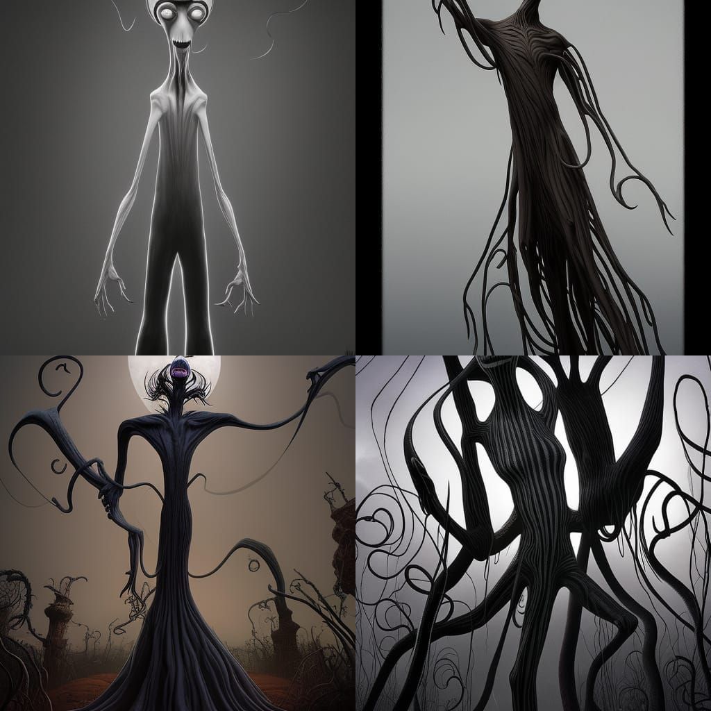 Tall Man Figure in Dark Fantasy Style