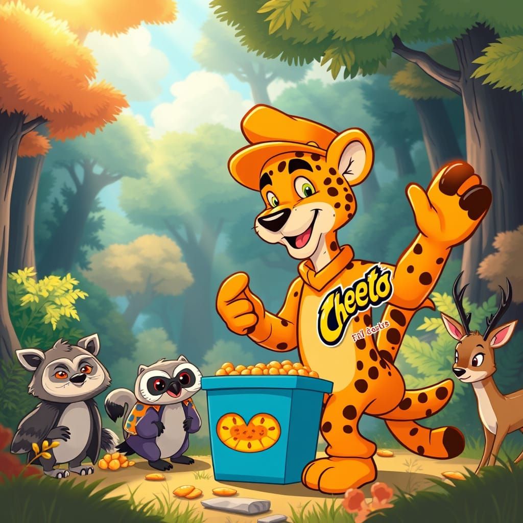 Cheetos Mascot Sells Snacks to Forest Friends in Whimsical C...