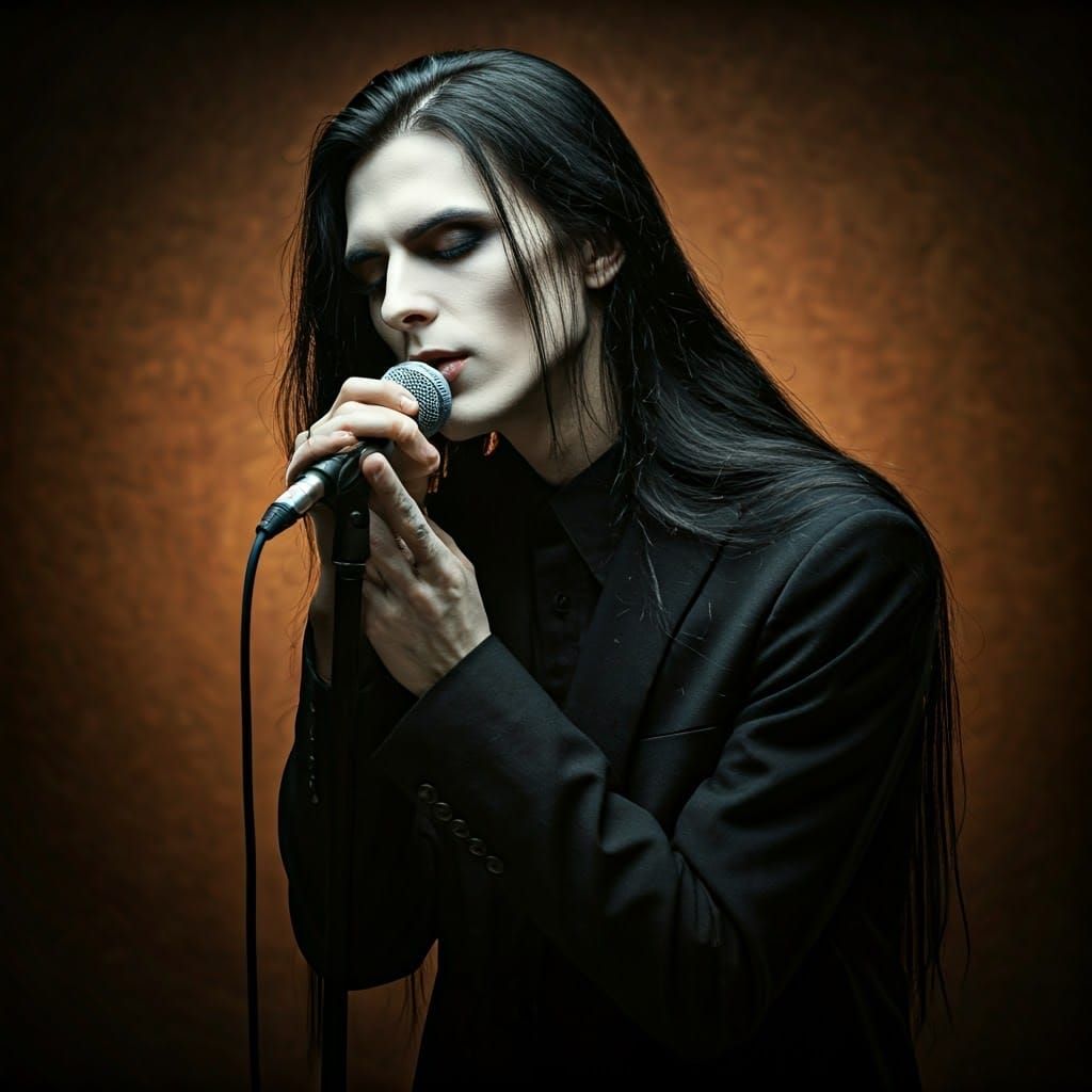 Moody Cinematic Portrait of Androgynous Singer