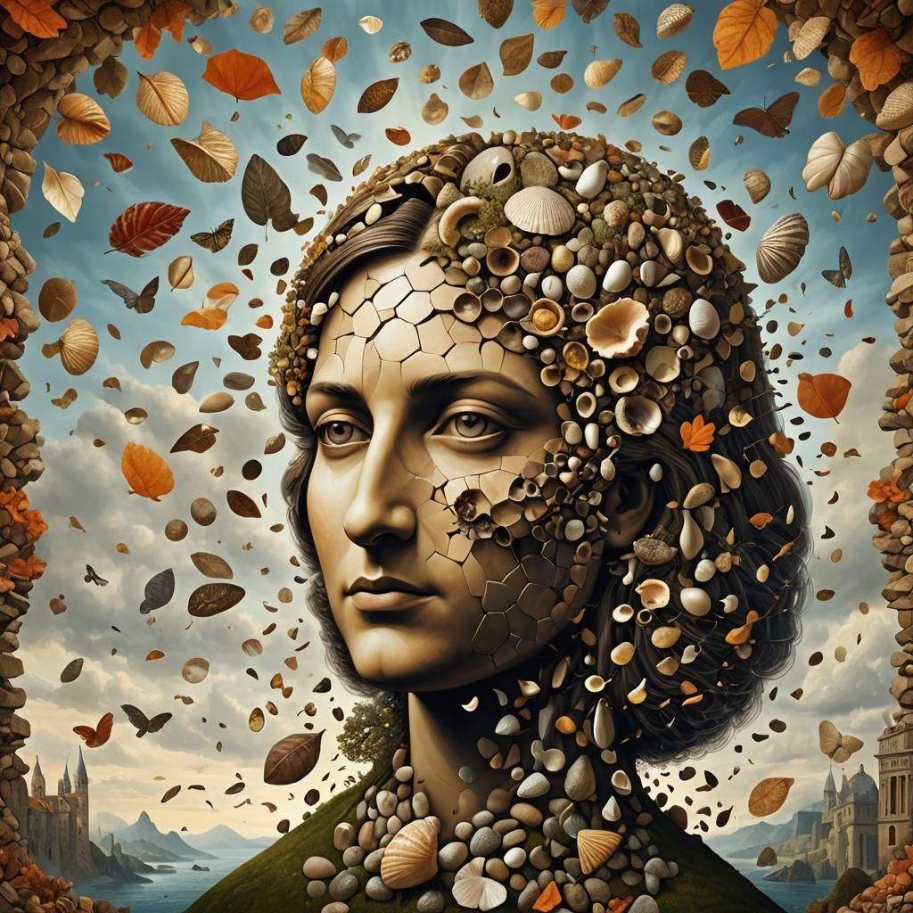 Surreal Mindscape Concept Art: Stony Heart and Flying Cars