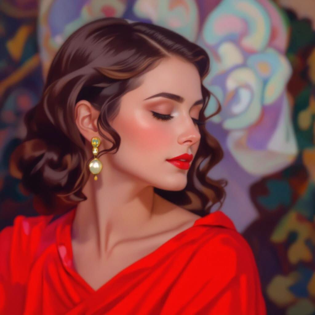 Elegant Greek Woman in Art Nouveau Style