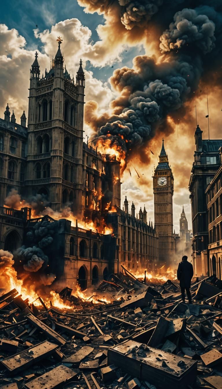 Dystopian London Warzone: Parliament in Ruins