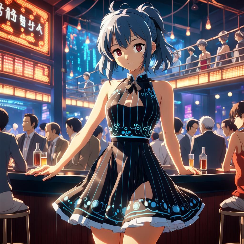 Anime Girl in Hot Dress, Ghibli Style