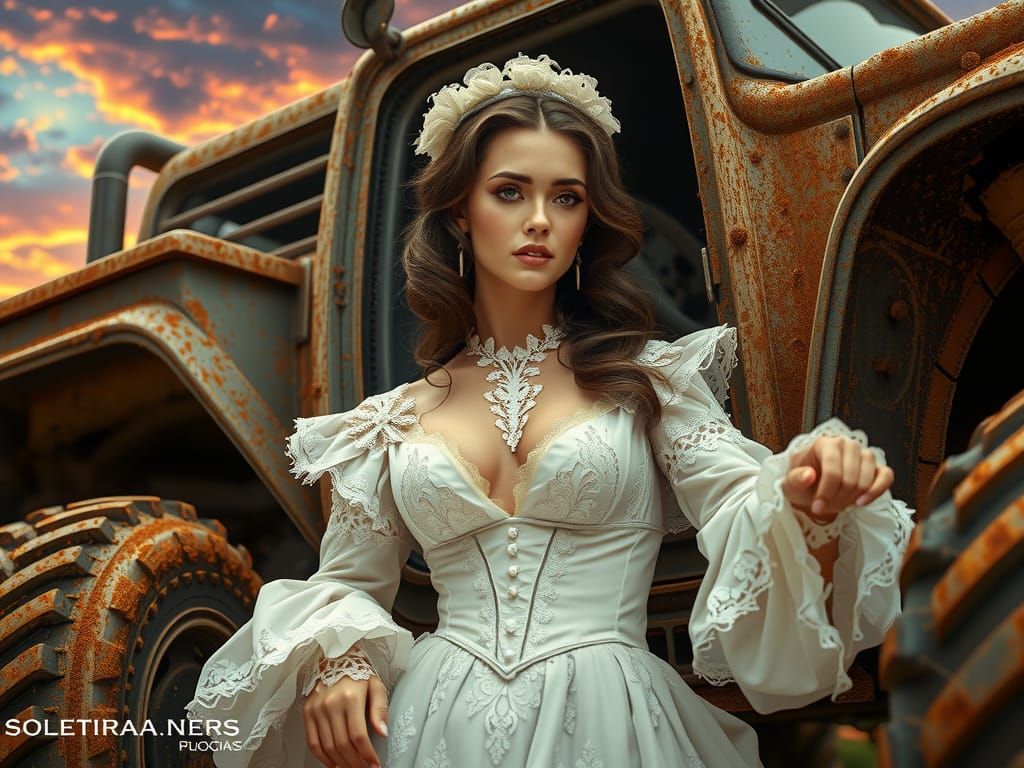 Victorian Woman Emerges From Mud in Photorealistic Fantasy