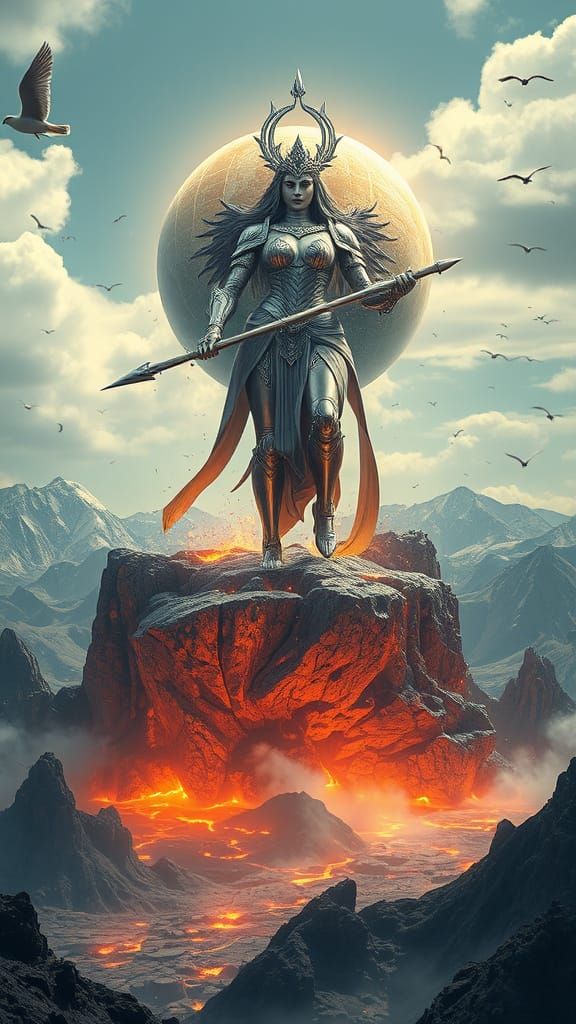 Goddess Gaia Emerges in Shining Silver Armour