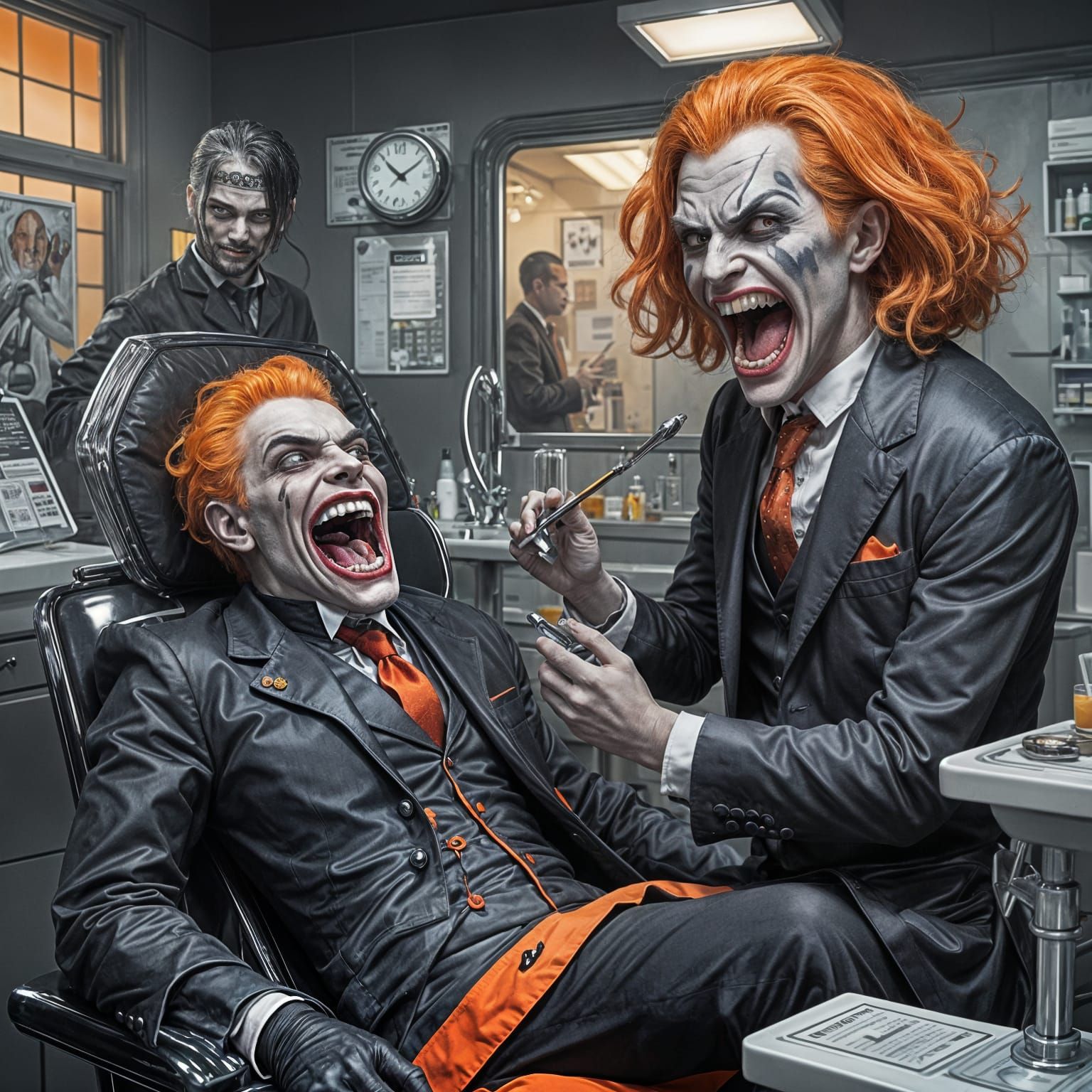 Vampire's Dental Visit: A Humorous 3D Concept Art