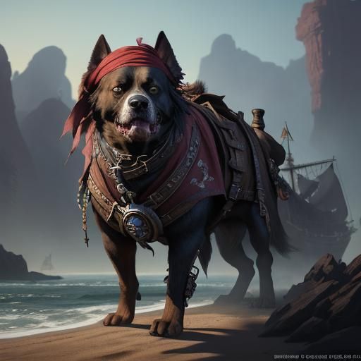 Fantastical Pirate Dog Concept Art