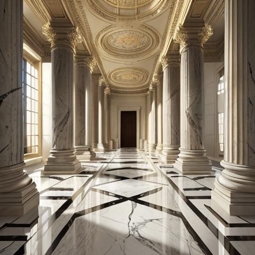 Architectural Marvels: Columns and Textures

The Roman columns, sturdy and imposing, frame the scene, their fluted surfa...