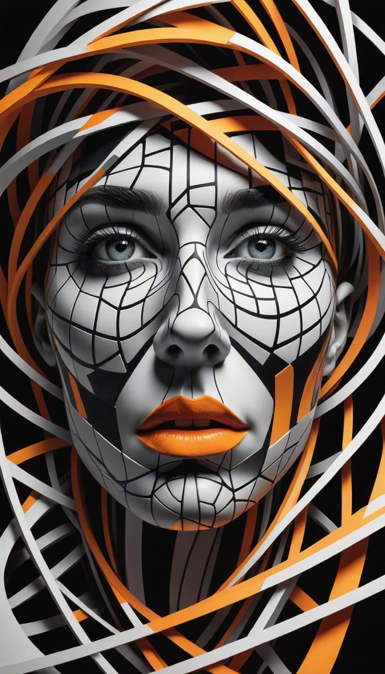 Stark Black Background with Neon Accents