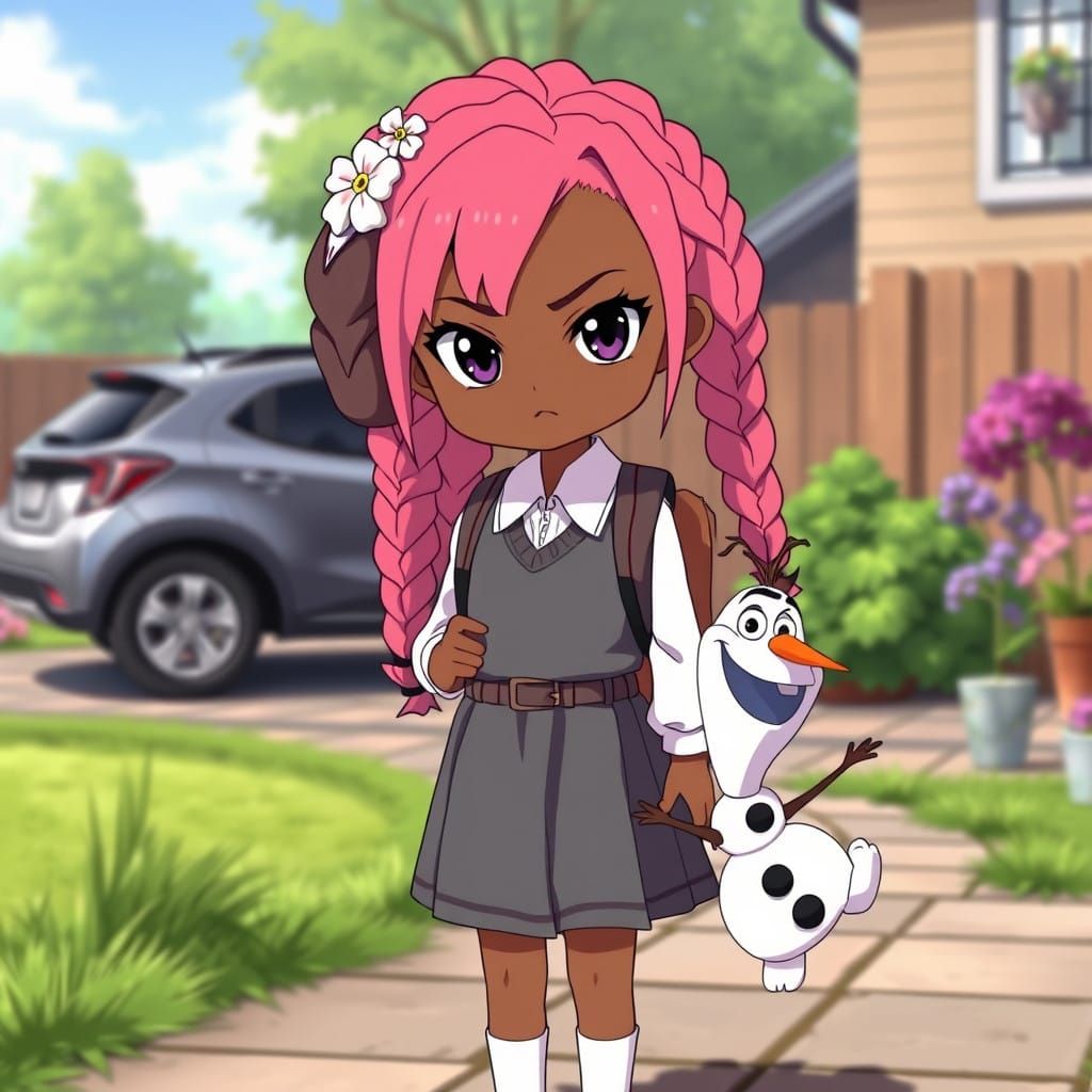 Sassy Afro-American Anime Girl Refuses School in Style